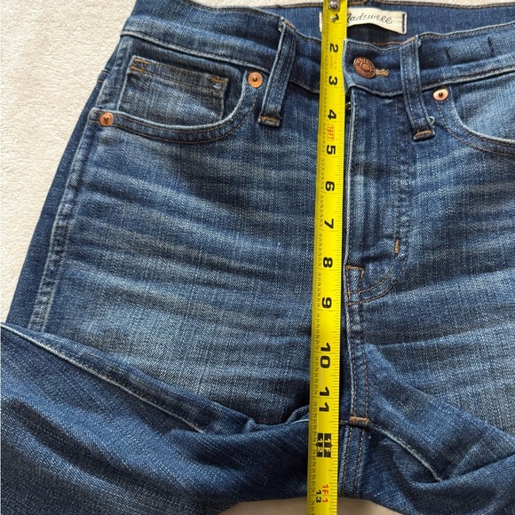 Madewell Blue Straight Leg Jeans with Distressed Look - Picture 6 of 9